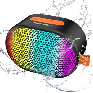 Bluetooth Speakers with Lights, Portable Wireless Speaker, HD Sound, TWS Dual Pairing, Waterproof, Lightweight Compact Size, Night Light Party Speakers for Holiday, Travel