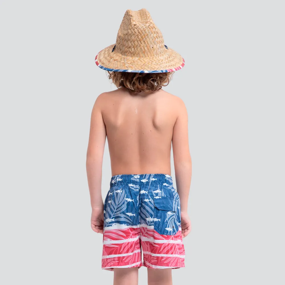 Boys' Patriotic Fish Volley Swim Shorts