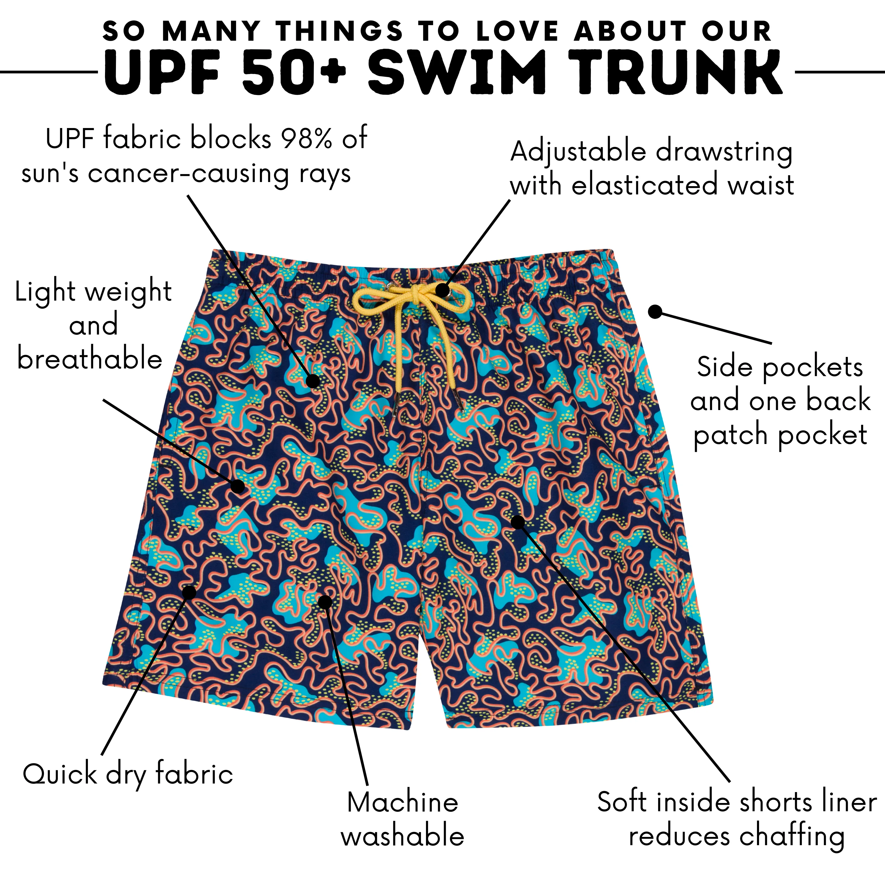Boys Swim Trunks Boxer Brief Liner (sizes 6-14) | “Deep Dive"