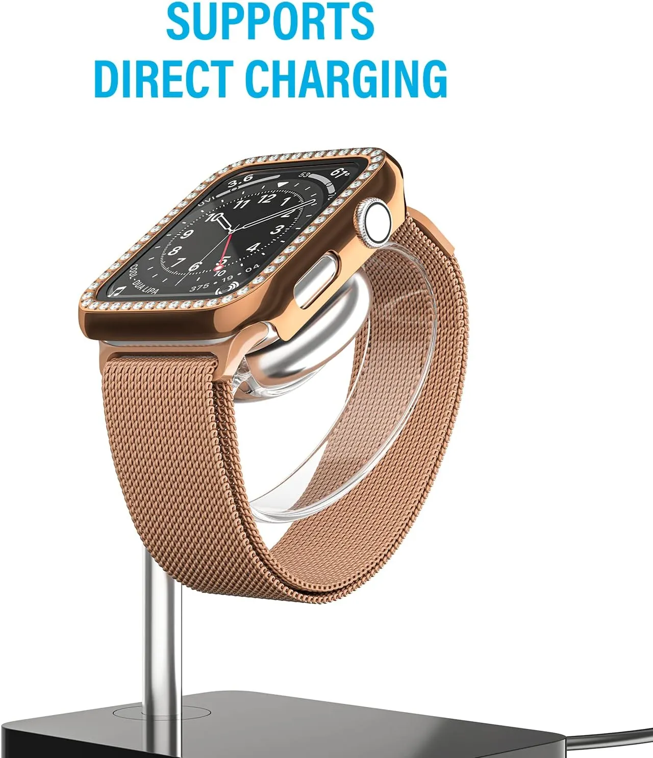 Case Compatible with Apple Watch 40mm Series 6/SE 5 4 Tempered Glass Screen Protector, Crystal Bling Bumper Hard PC Thin Protective Cover for iWatch, Women, Men, Bronze