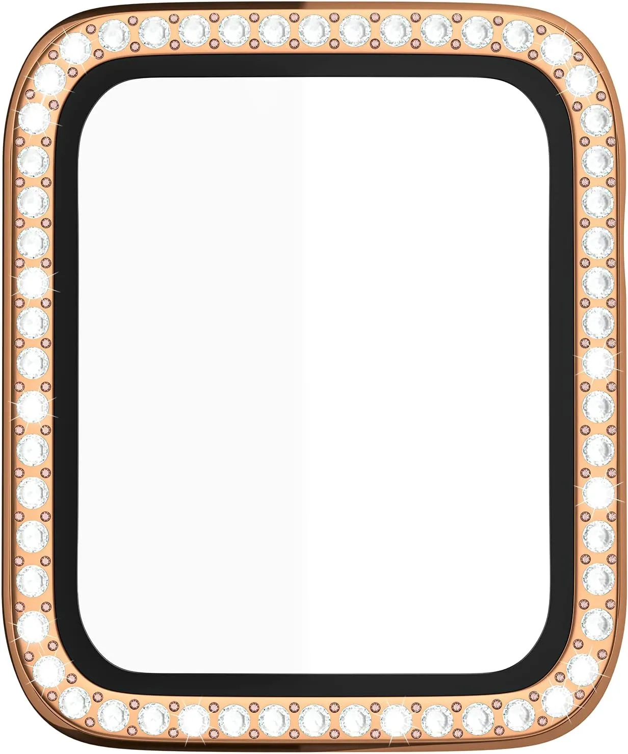Case Compatible with Apple Watch 40mm Series 6/SE 5 4 Tempered Glass Screen Protector, Crystal Bling Bumper Hard PC Thin Protective Cover for iWatch, Women, Men, Bronze