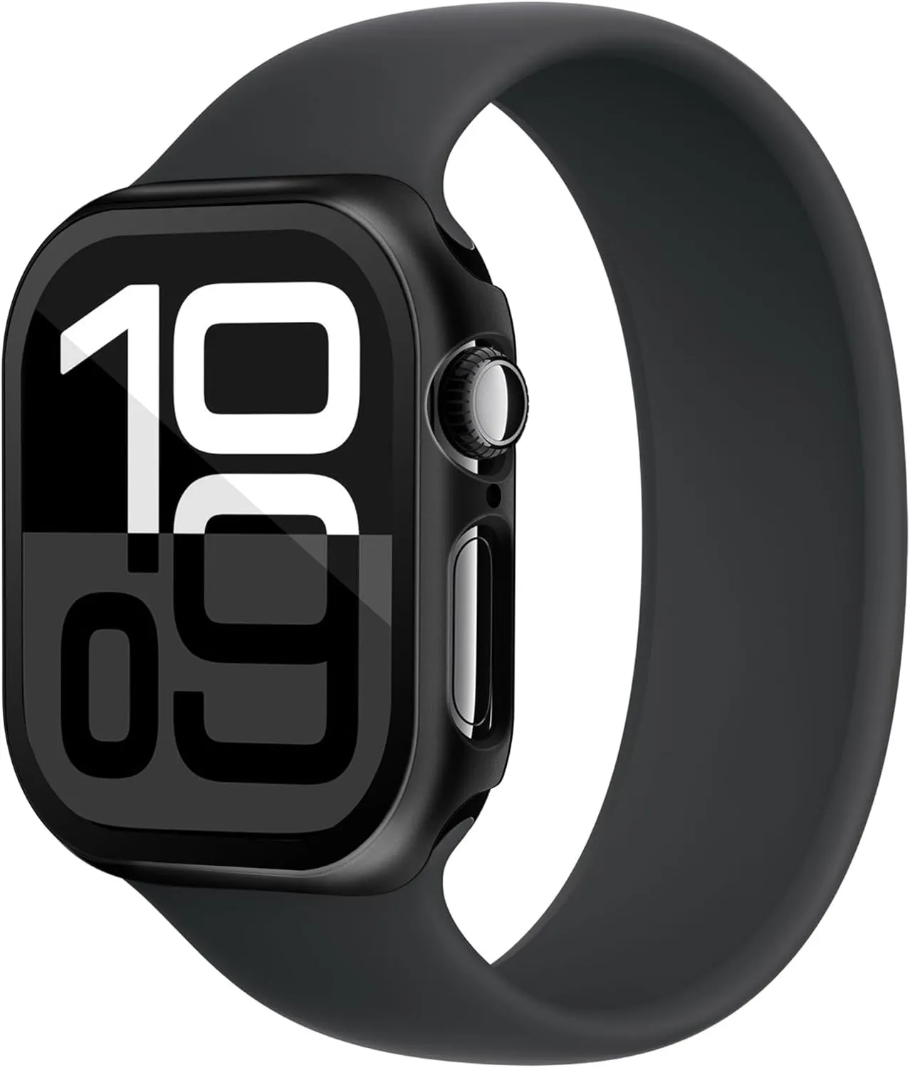Case Compatible with Apple Watch Series 10 42mm PC Bumper with Tempered Glass Screen Protector Matte Solid Color Hard Cover (Black, 42mm)