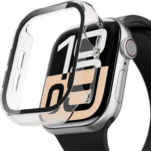Case Compatible with Apple Watch Series 10 42mm PC Bumper with Tempered Glass Screen Protector Matte Solid Color Hard Cover (Clear, 42mm)