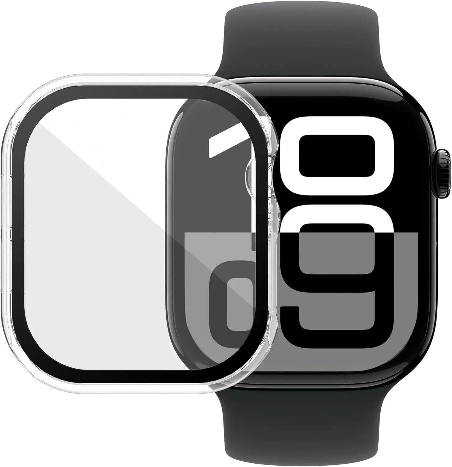 Case Compatible with Apple Watch Series 10 42mm PC Bumper with Tempered Glass Screen Protector Matte Solid Color Hard Cover (Clear, 42mm)