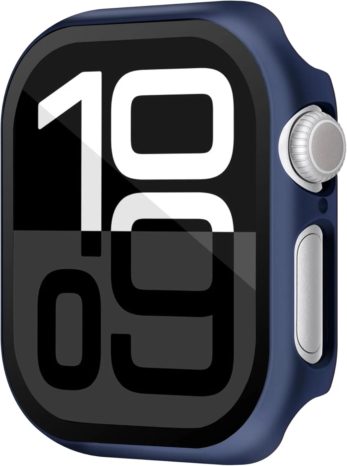 Case Compatible with Apple Watch Series 10 46mm PC Bumper with Tempered Glass Screen Protector Matte Solid Color Hard Cover (Midnight Blue, 46mm)