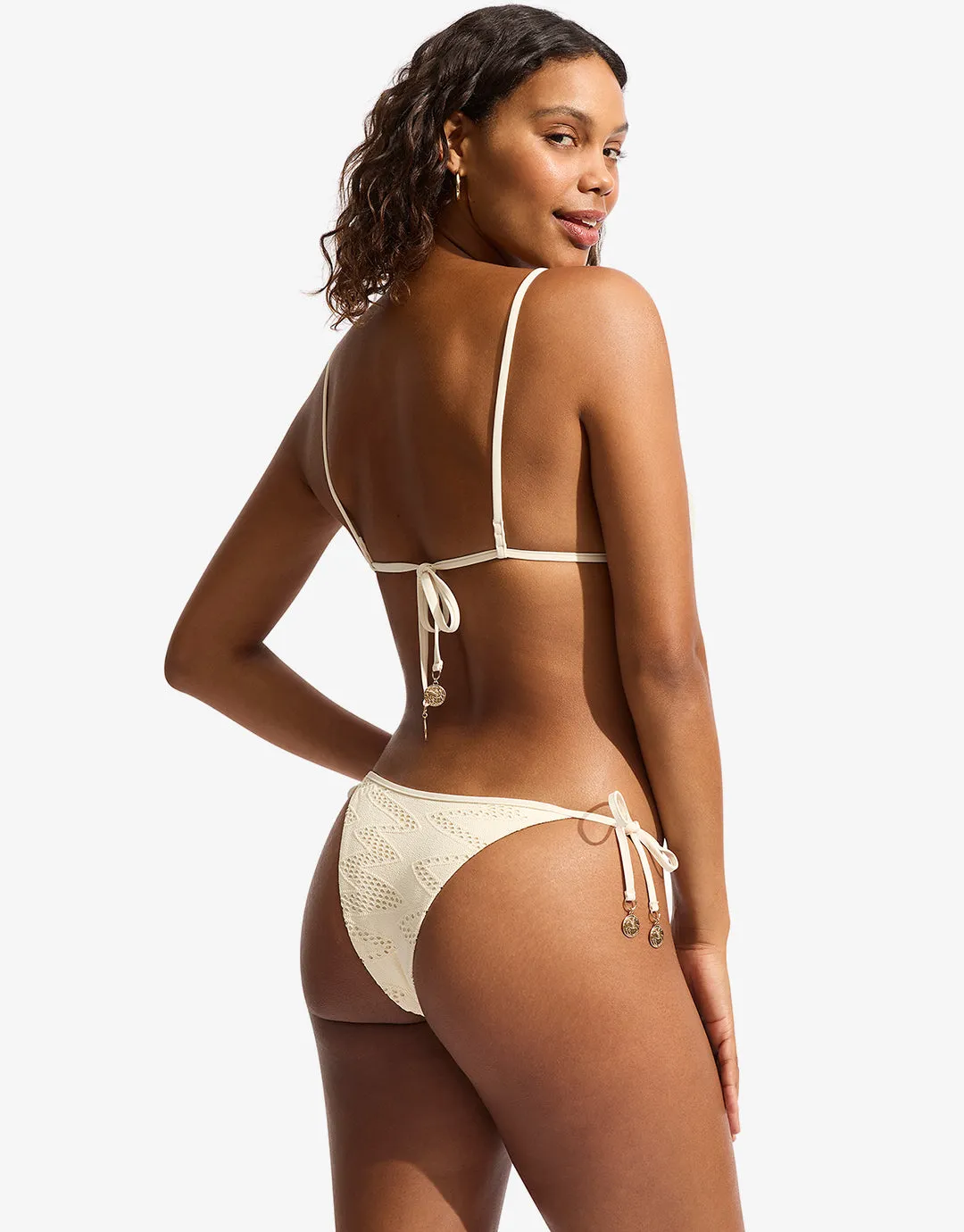 Chiara Rio Tie Side Bikini Pant - Ecru