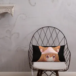 Chibi Kanako Cartoon Print Pillow Black Premium