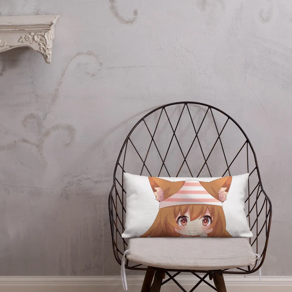 Chibi Kanako Cartoon Print Pillow White Premium