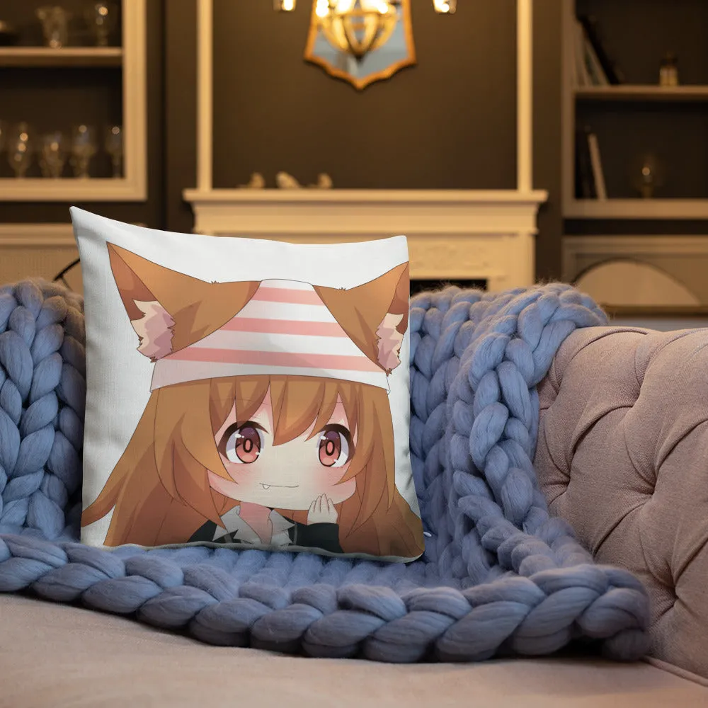 Chibi Kanako Cartoon Print Pillow White Premium