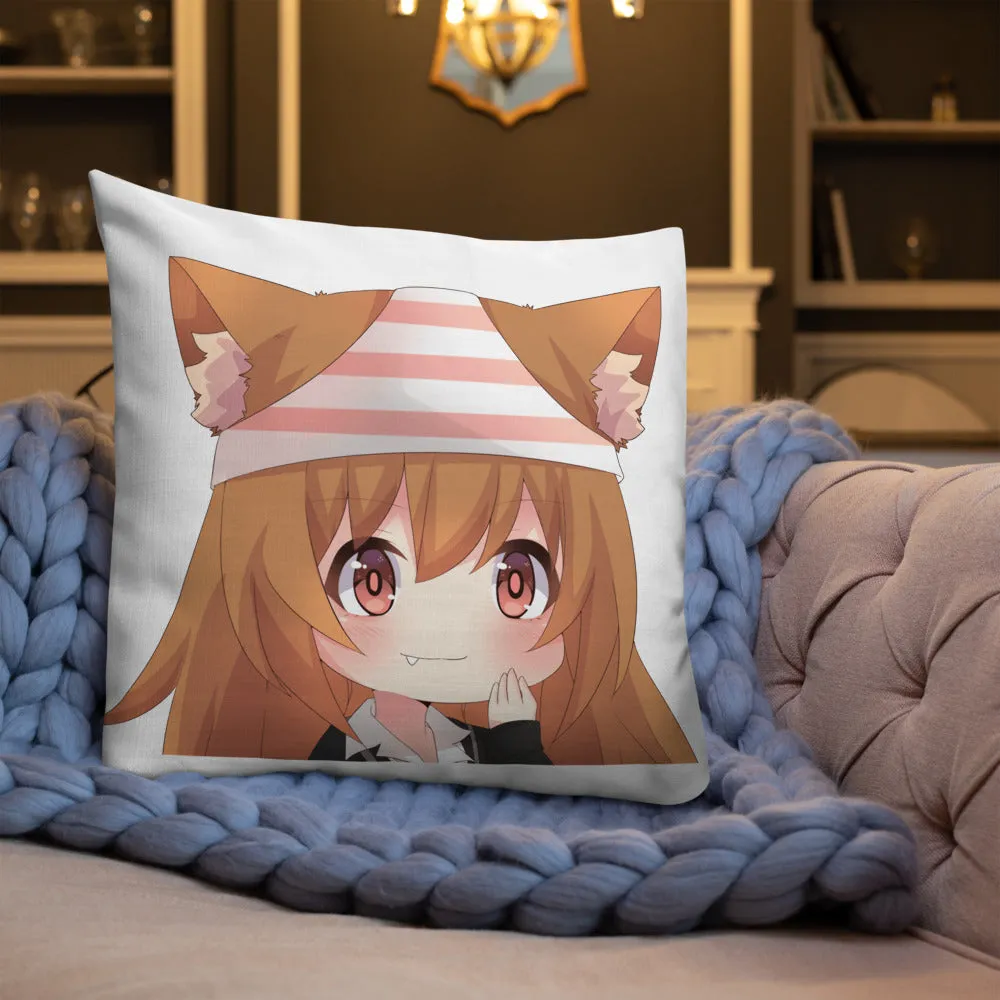 Chibi Kanako Cartoon Print Pillow White Premium