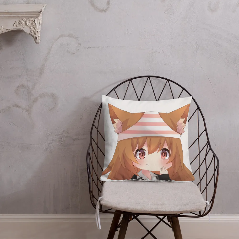 Chibi Kanako Cartoon Print Pillow White Premium