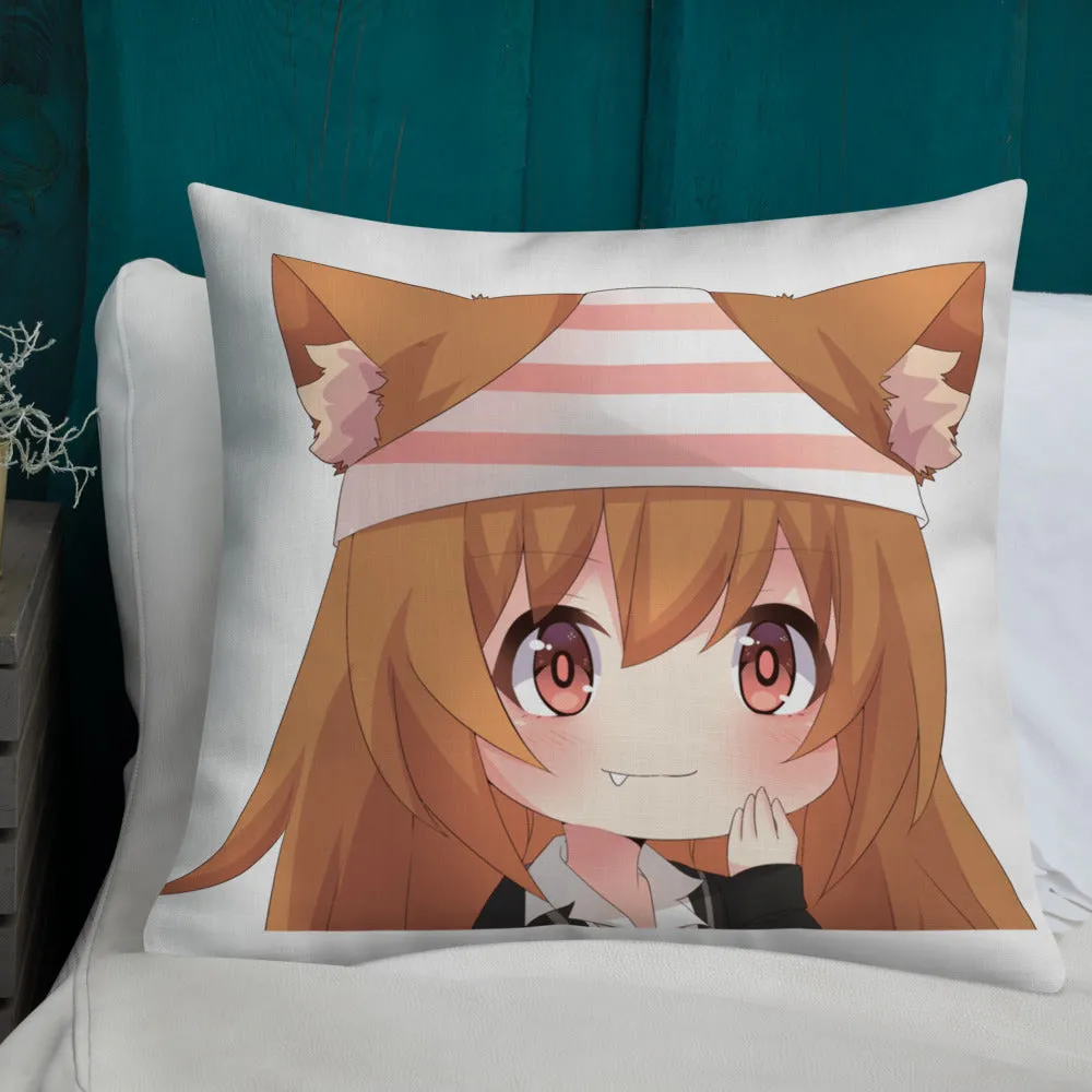 Chibi Kanako Cartoon Print Pillow White Premium