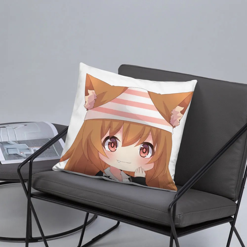 Chibi Kanako Cartoon Print Pillow White