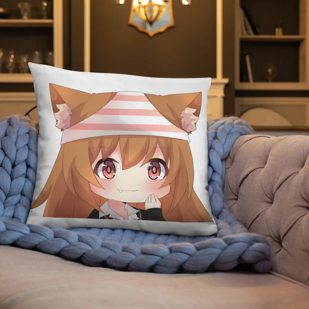 Chibi Kanako Cartoon Print Pillow White