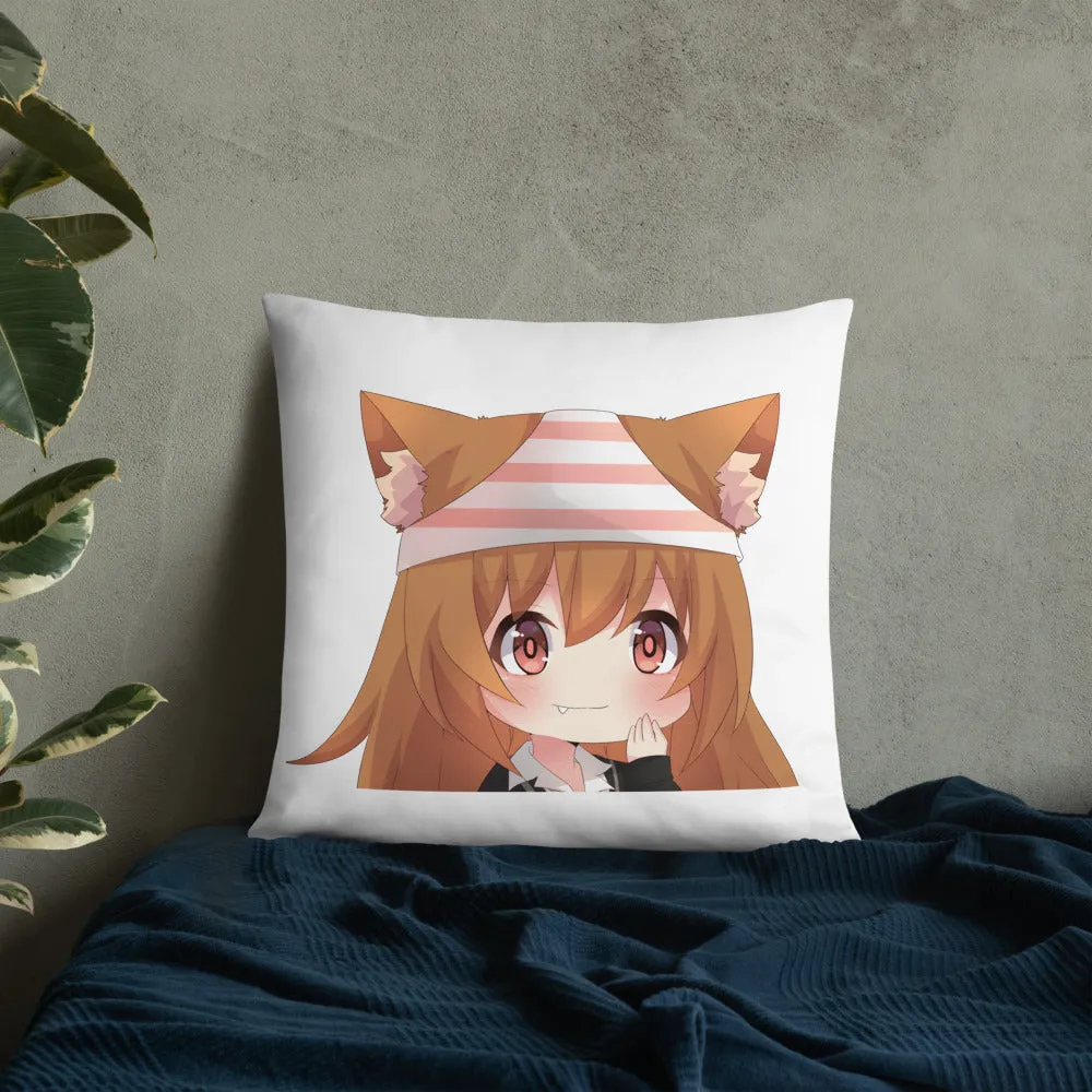 Chibi Kanako Cartoon Print Pillow White