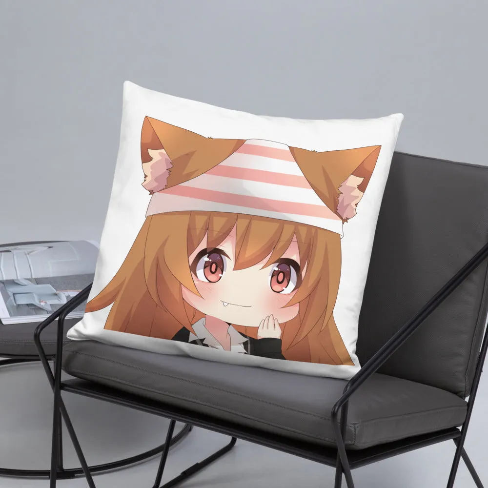 Chibi Kanako Cartoon Print Pillow White