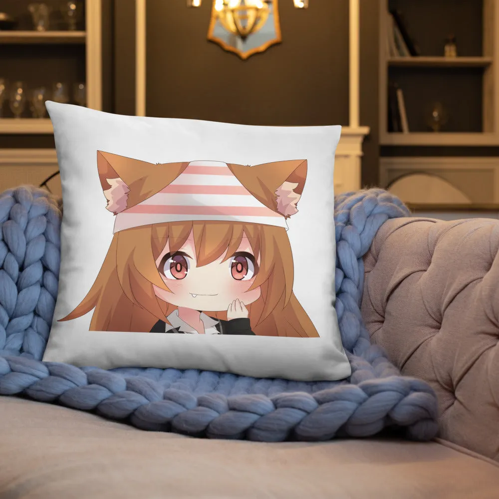 Chibi Kanako Cartoon Print Pillow White