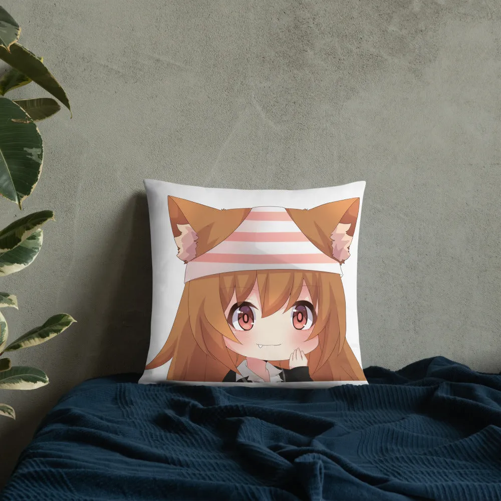 Chibi Kanako Cartoon Print Pillow White