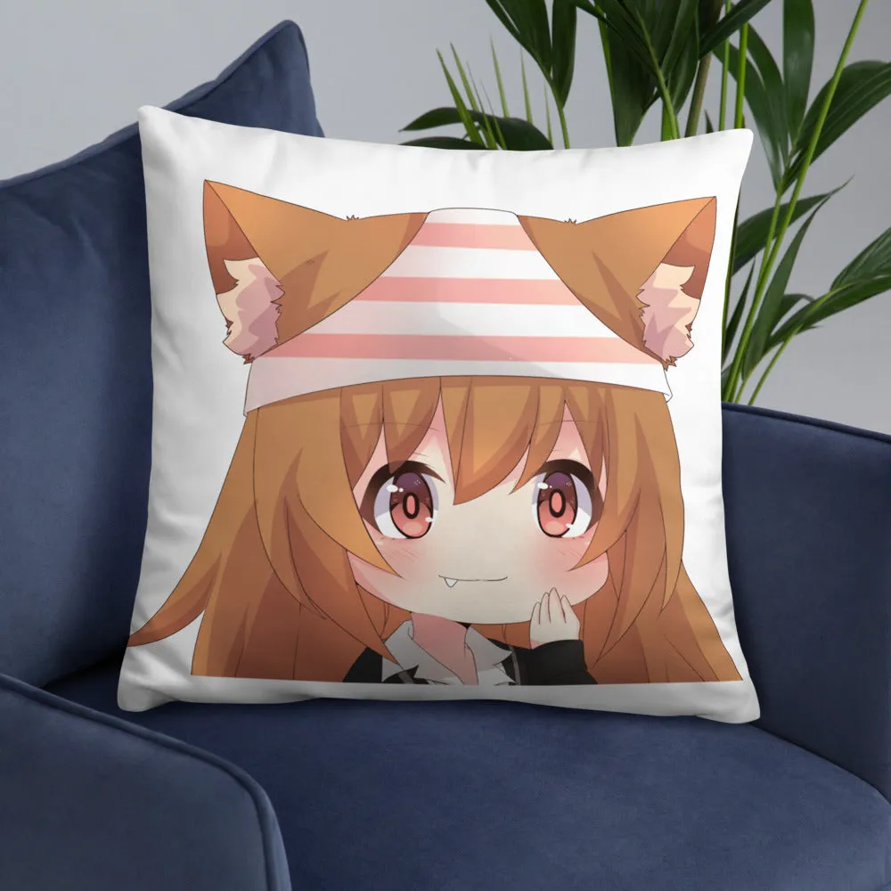 Chibi Kanako Cartoon Print Pillow White