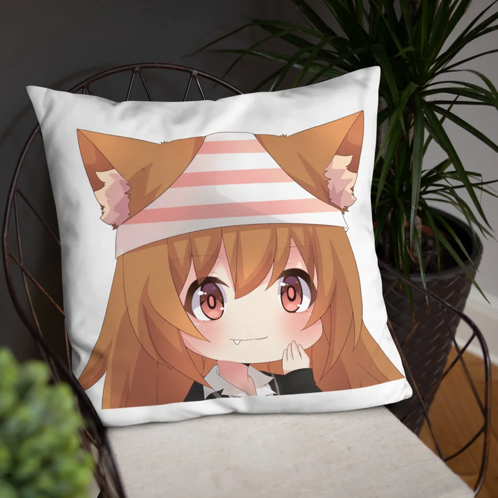Chibi Kanako Cartoon Print Pillow White