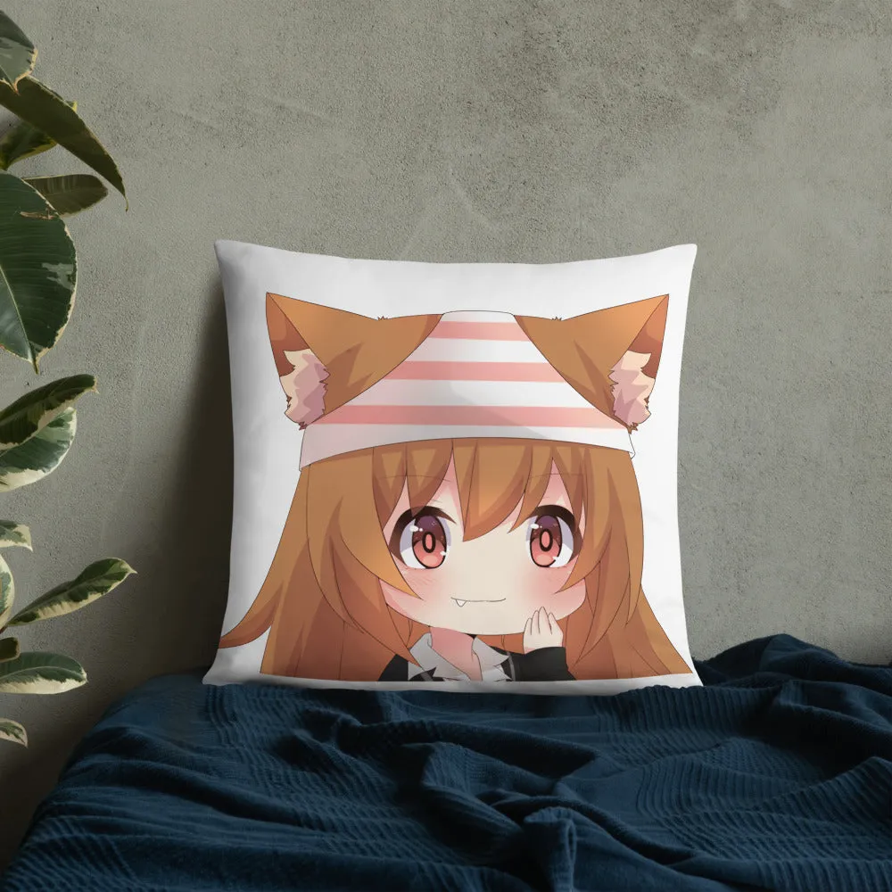Chibi Kanako Cartoon Print Pillow White