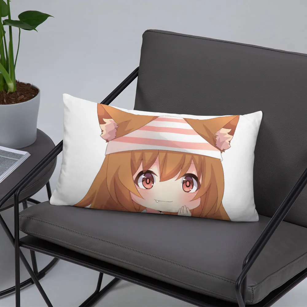 Chibi Kanako Cartoon Print Pillow White