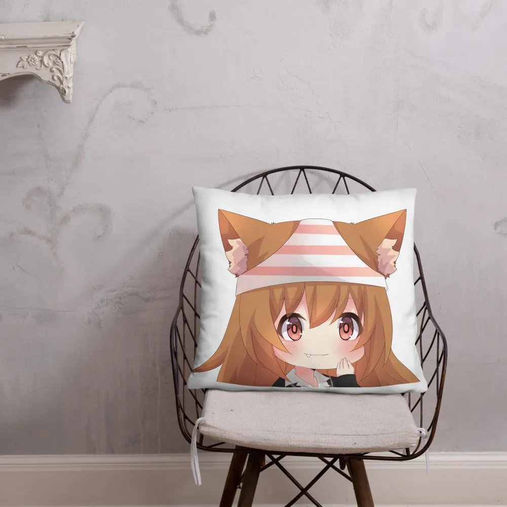 Chibi Kanako Cartoon Print Pillow White