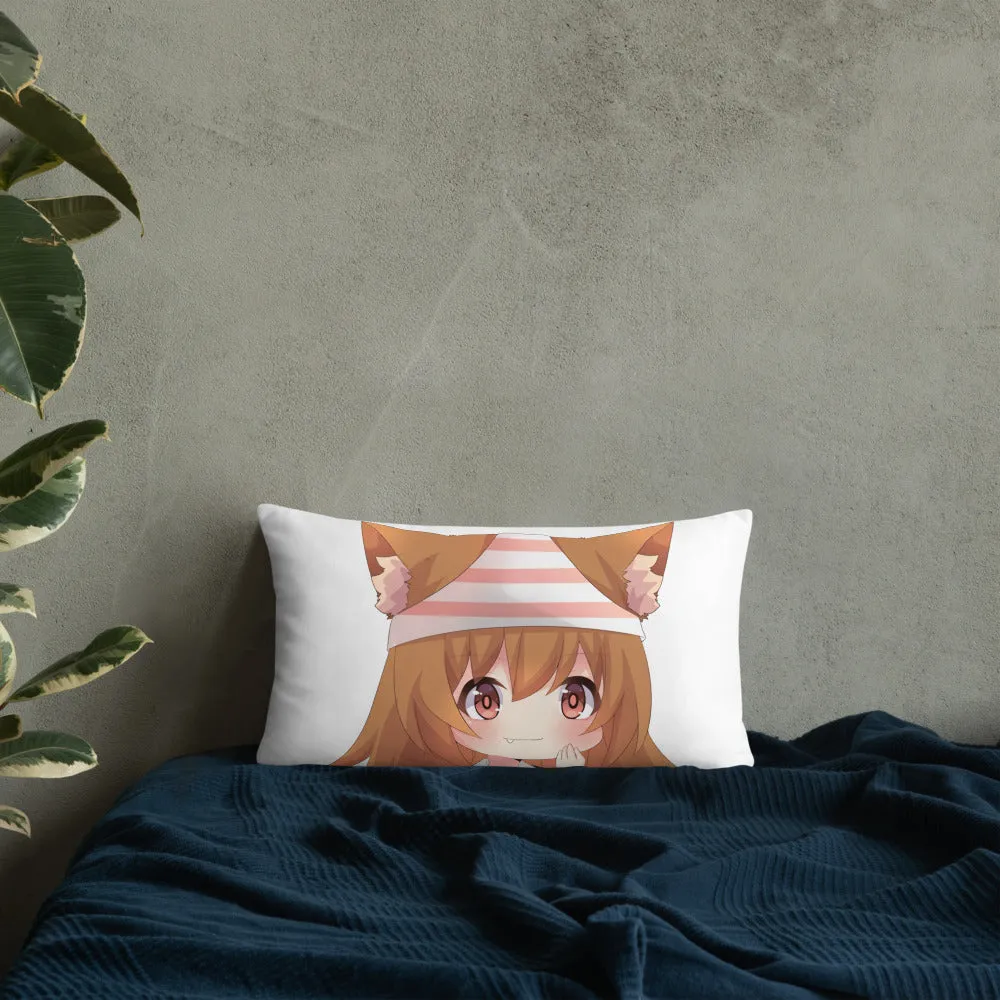 Chibi Kanako Cartoon Print Pillow White