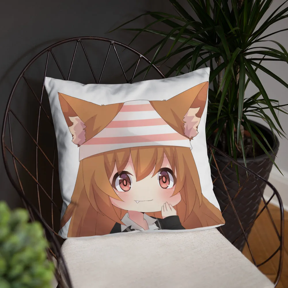 Chibi Kanako Cartoon Print Pillow White