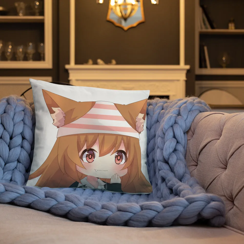 Chibi Kanako Cartoon Print Pillow White