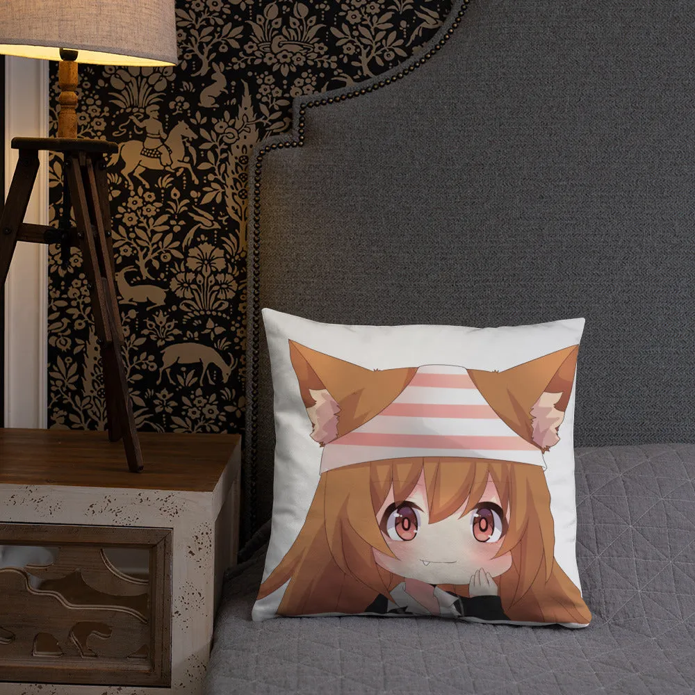 Chibi Kanako Cartoon Print Pillow White