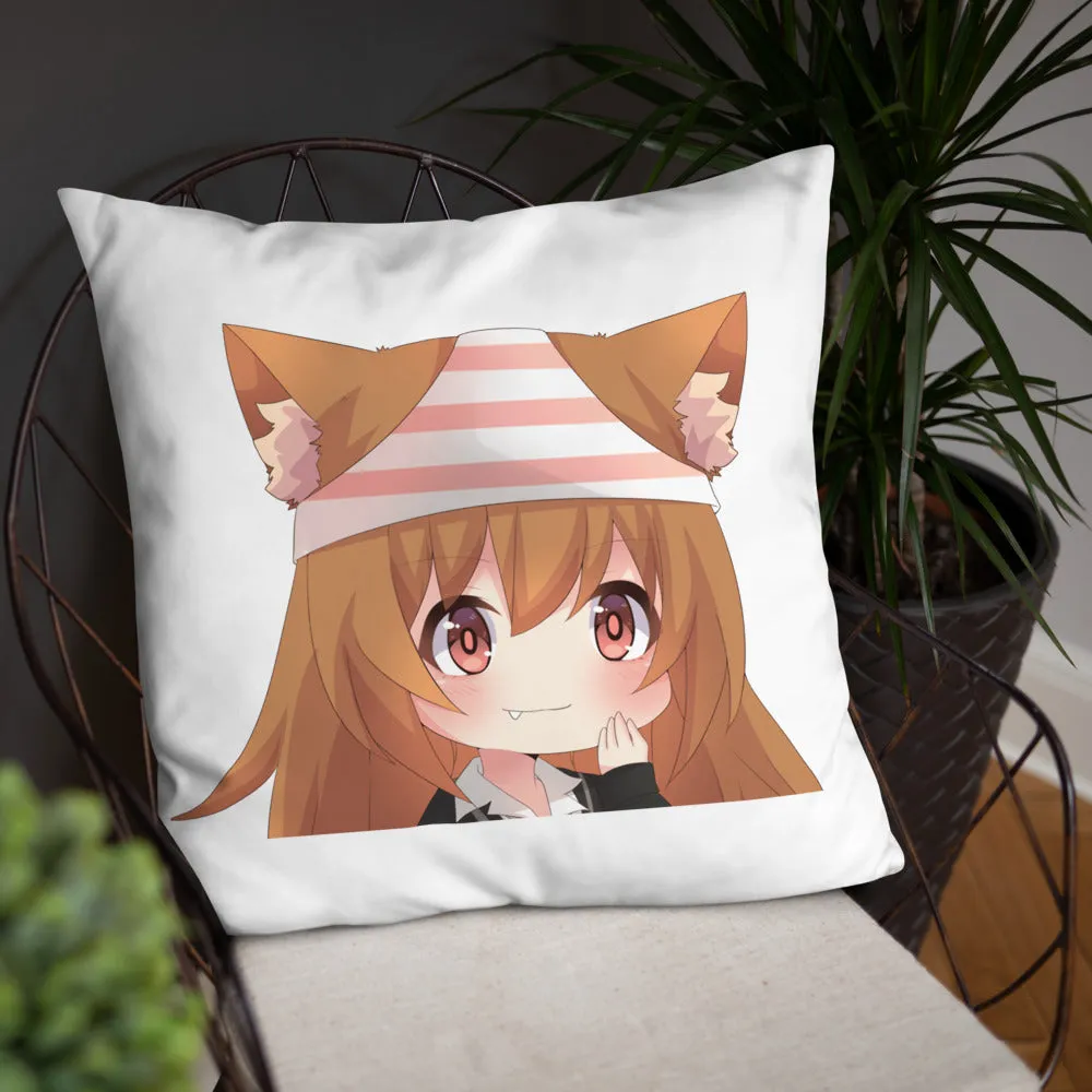 Chibi Kanako Cartoon Print Pillow White