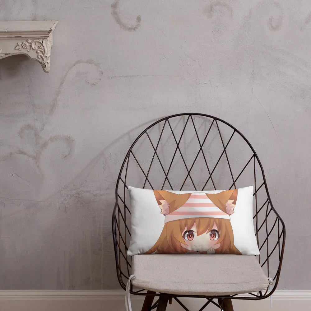 Chibi Kanako Cartoon Print Pillow White