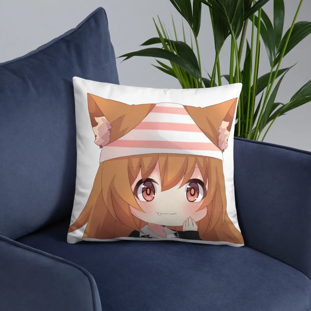 Chibi Kanako Cartoon Print Pillow White