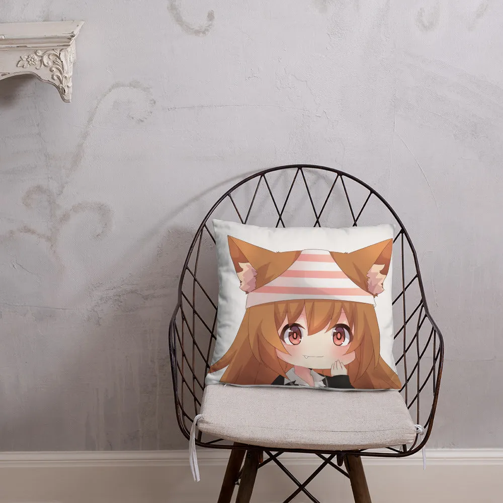 Chibi Kanako Cartoon Print Pillow White