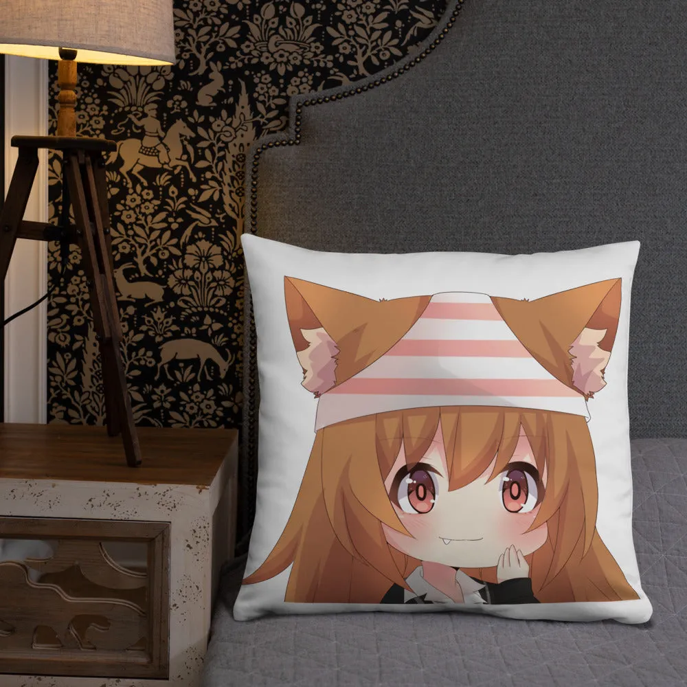 Chibi Kanako Cartoon Print Pillow White