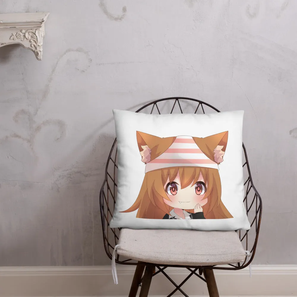 Chibi Kanako Cartoon Print Pillow White
