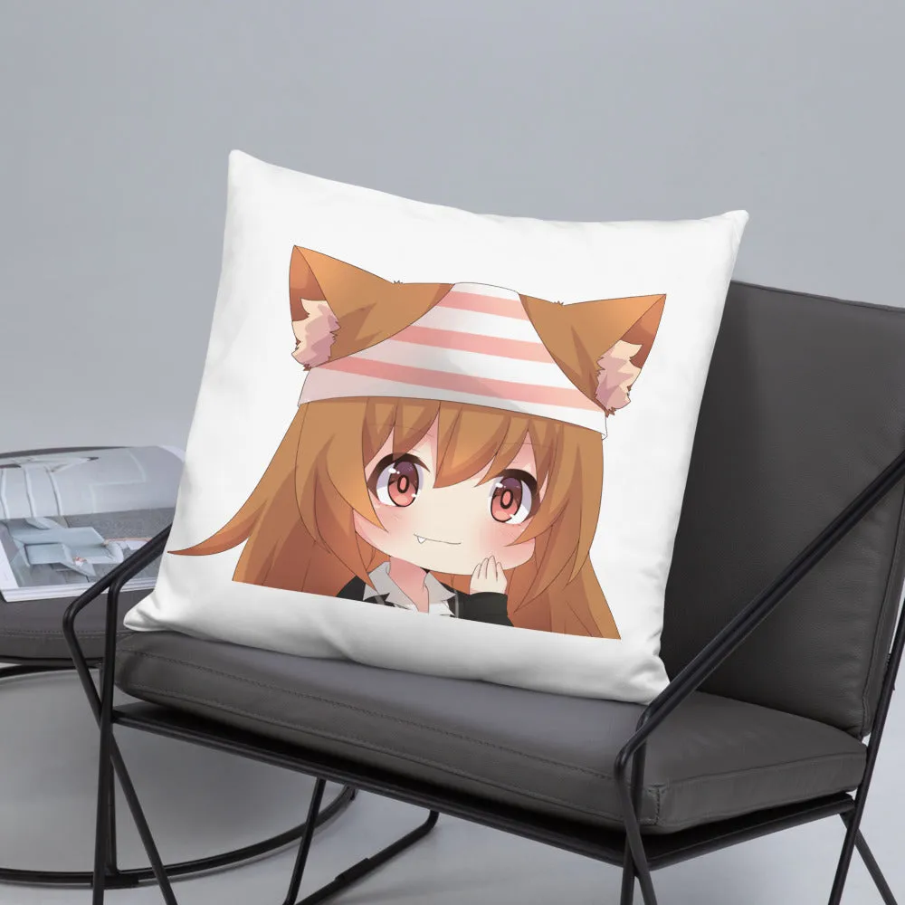 Chibi Kanako Cartoon Print Pillow White