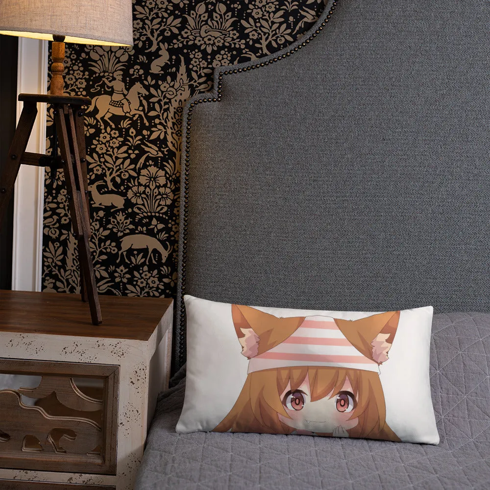 Chibi Kanako Cartoon Print Pillow White