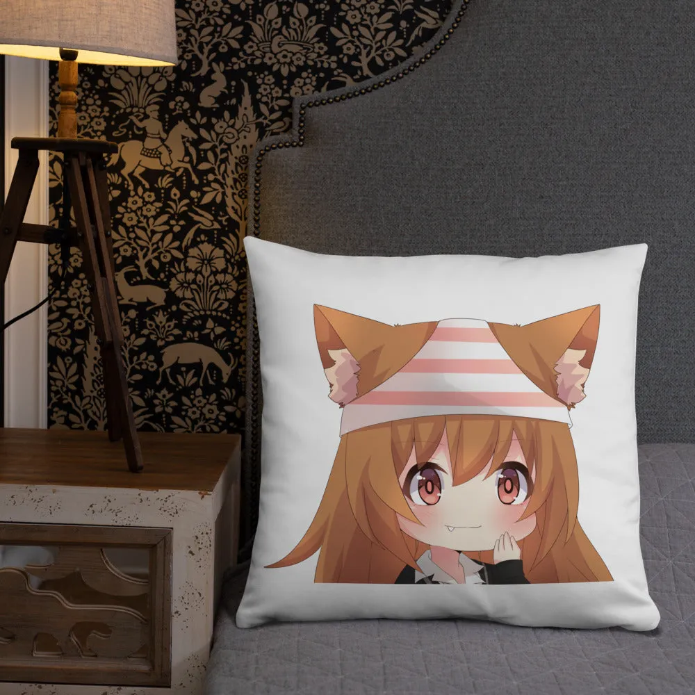 Chibi Kanako Cartoon Print Pillow White