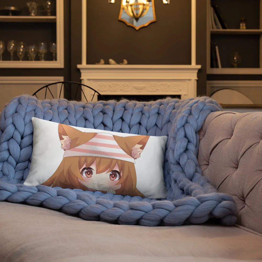 Chibi Kanako Cartoon Print Pillow White