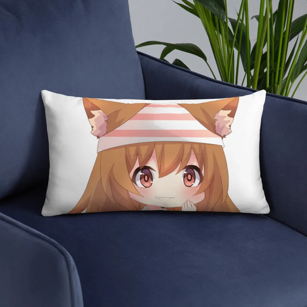 Chibi Kanako Cartoon Print Pillow White