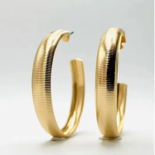 Classic Texture Hoop Earrings 2inch |