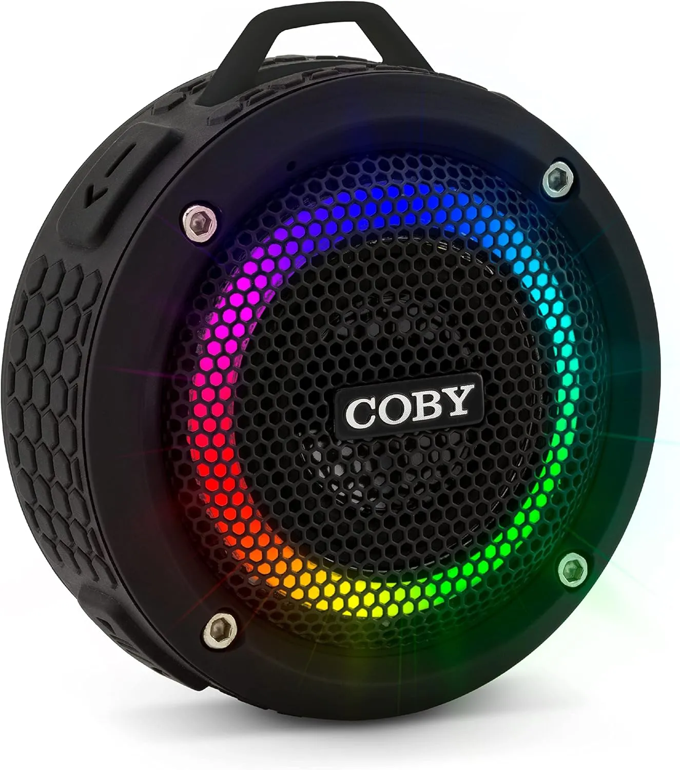 Coby Waterproof True Wireless Speakers, Shower Speaker, Bluetooth Speakers, 3W, Hi-Quality Sound, 33-Ft Wireless, Pair Speakers Together, Speakers Bluetooth Wireless, Waterproof Bluetooth Speaker, Blk