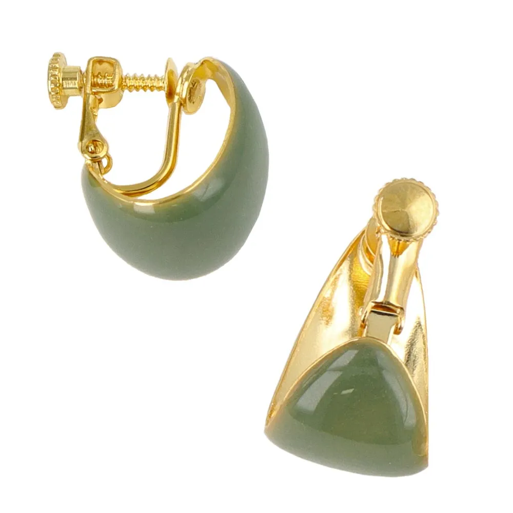 Color Curl Clip On Earrings