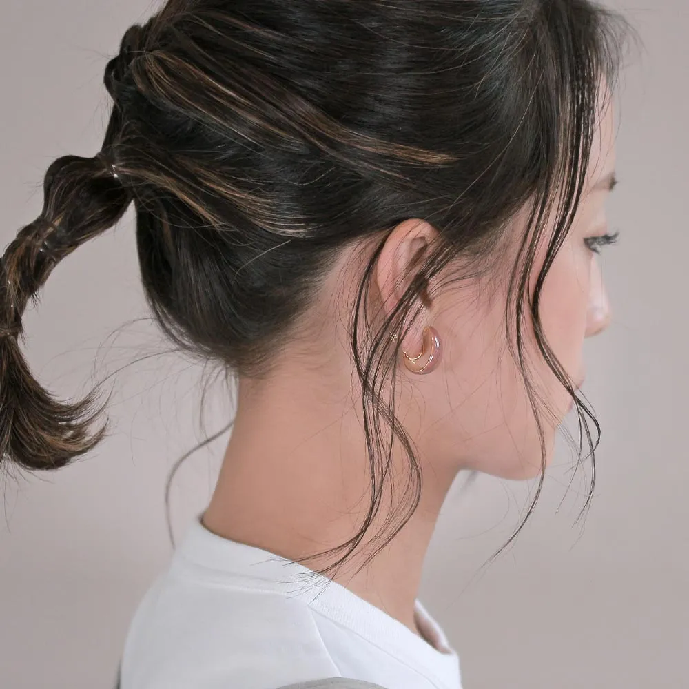 Color Curl Clip On Earrings
