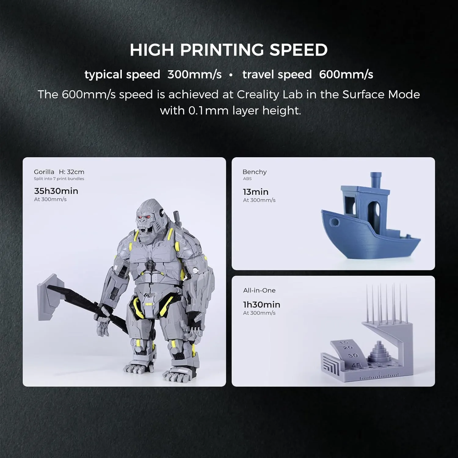 Creality K1 Max 3D Printer Smart AI Monitoring 600mm/s High-Speed Printing XY Design Auto Leveling Large Build Volume 11.81x11.81x11.81in Dual-Gear Extruder for Precise and Efficient Printing