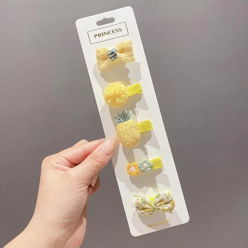 Cute cloth bag headdress fine hair broken hair clip suitable for infants and young children cute shape cute hair accessories styling design a variety of hair clips