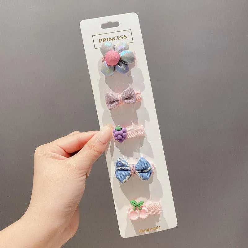 Cute cloth bag headdress fine hair broken hair clip suitable for infants and young children cute shape cute hair accessories styling design a variety of hair clips