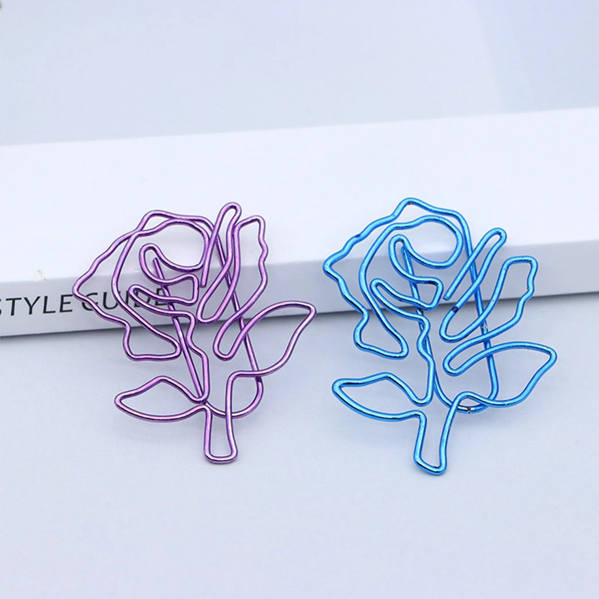 Cute shape metal paper clip, cherry blossom shape paper clip, rose flower shape paper clip, boxed paper clip